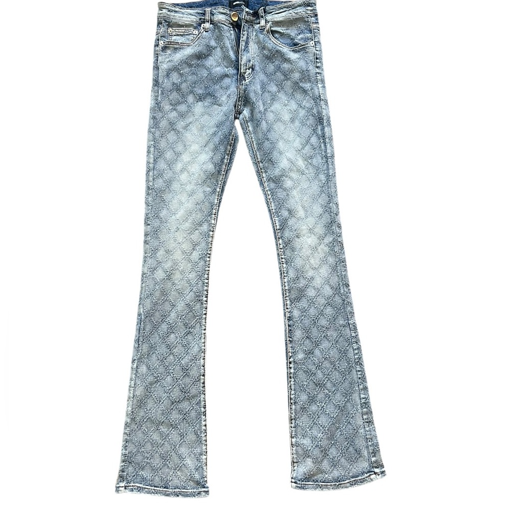 Almost brand new Jeweled Stacked Skinny Flare Jeans - Size 30
